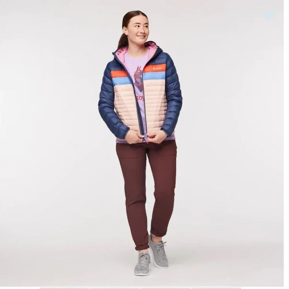 Cotopaxi Women's XL Fuego Hooded Down Jacket Ink Rosewood Pink Blue NWT - Picture 9 of 12